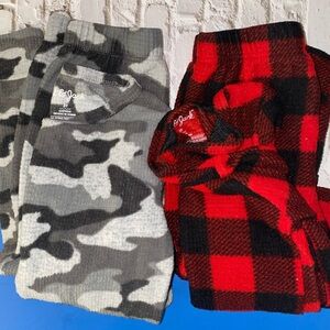 Cat & Jack Gray Camo and Red Plaid Pants Set bundle